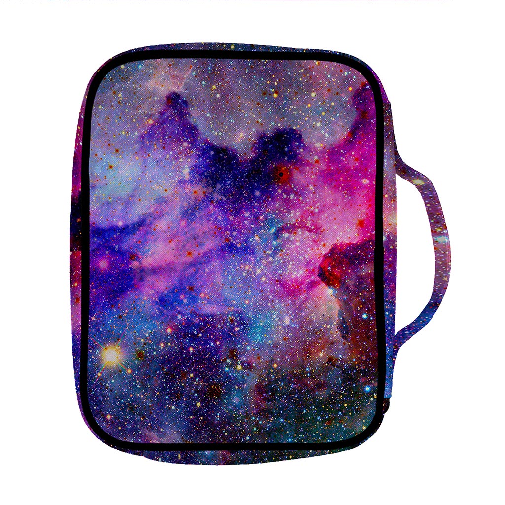 Colorful Nebula Galaxy Space Print Front Pocket Bible Bag