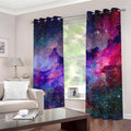 Colorful Nebula Galaxy Space Print Grommet Curtains