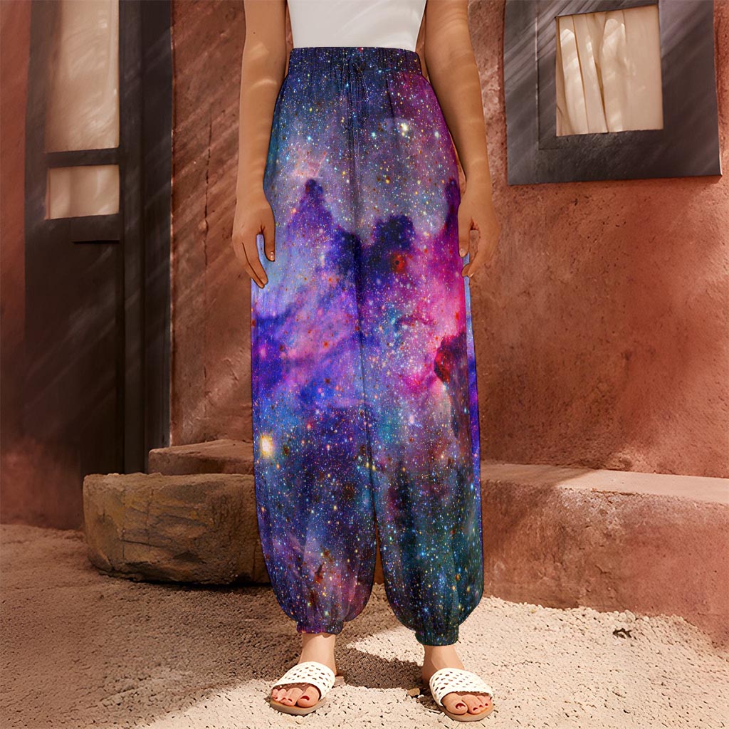 Colorful Nebula Galaxy Space Print Harem Pants