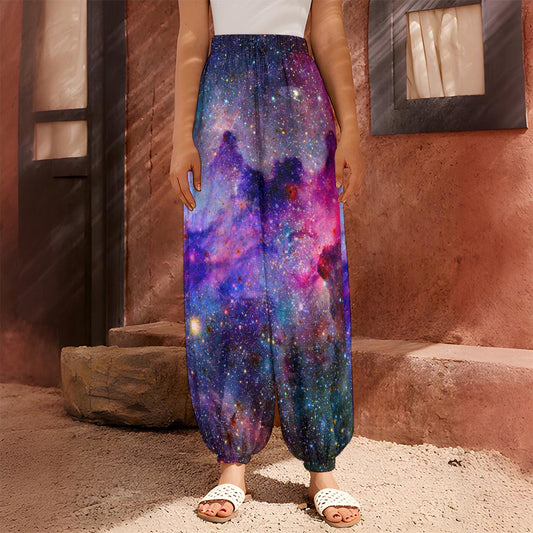 Colorful Nebula Galaxy Space Print Harem Pants