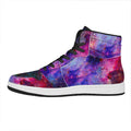 Colorful Nebula Galaxy Space Print High Top Leather Sneakers