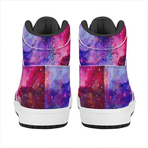 Colorful Nebula Galaxy Space Print High Top Leather Sneakers