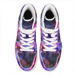 Colorful Nebula Galaxy Space Print High Top Leather Sneakers