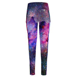 Colorful Nebula Galaxy Space Print High-Waisted Pocket Leggings