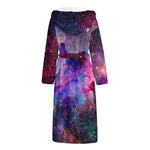 Colorful Nebula Galaxy Space Print Hooded Bathrobe