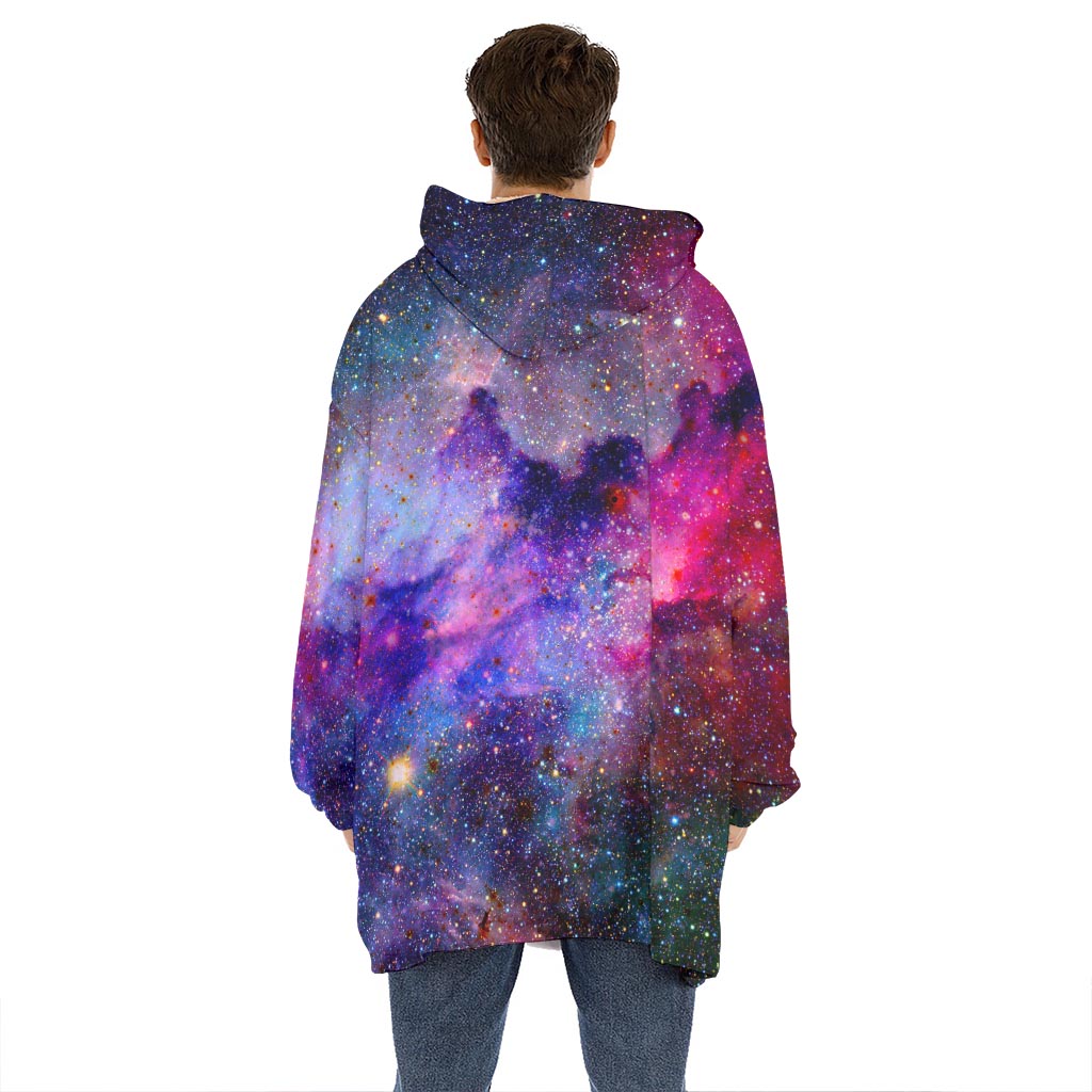 Colorful Nebula Galaxy Space Print Hoodie Blanket