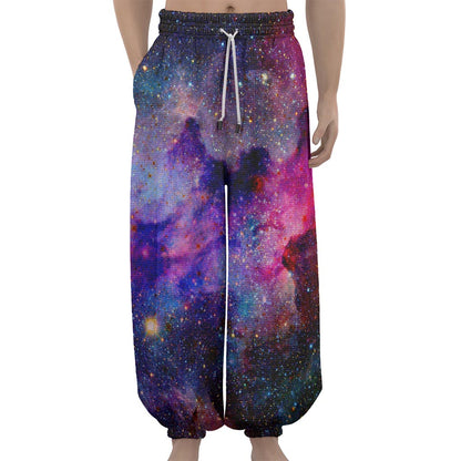 Colorful Nebula Galaxy Space Print Lantern Pants