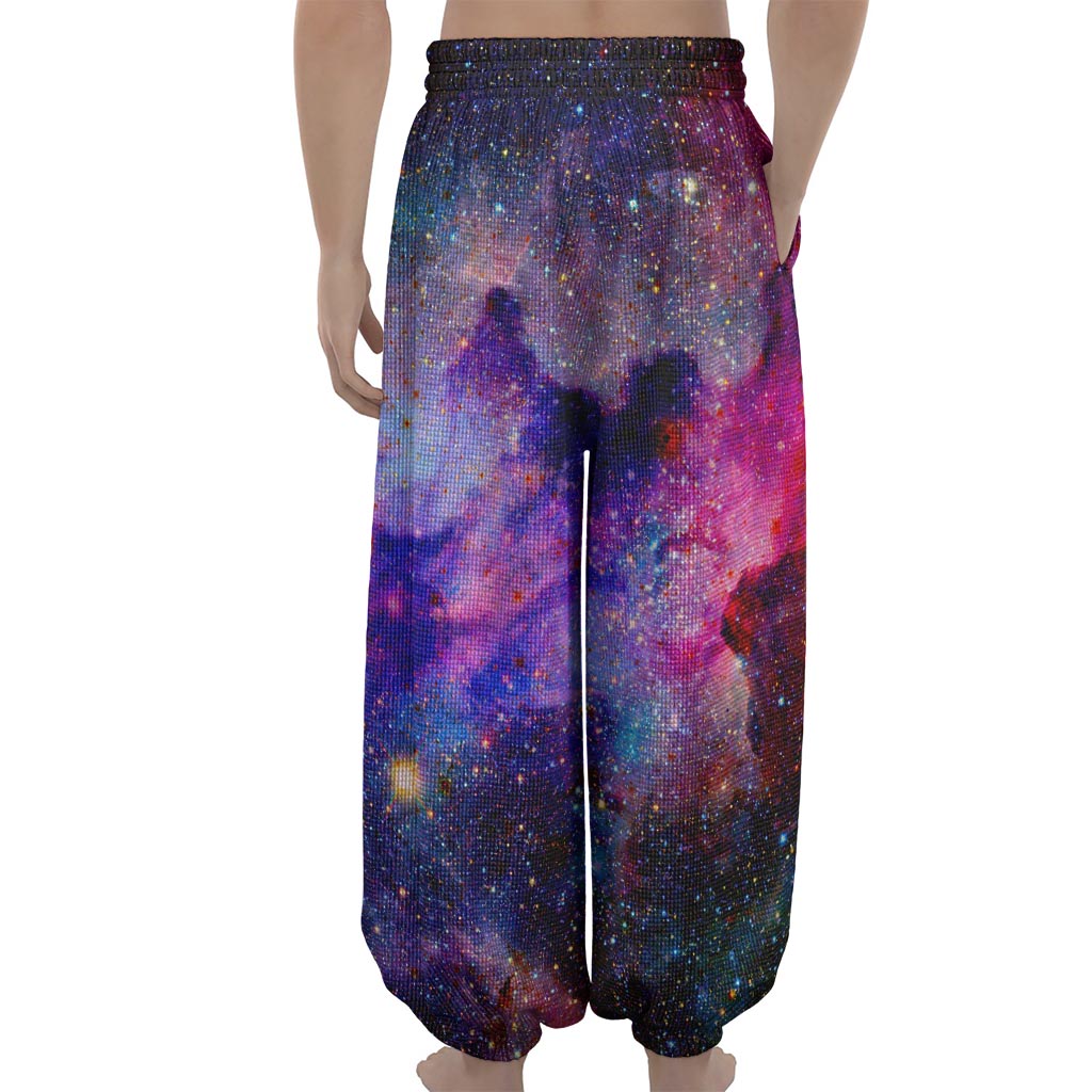 Colorful Nebula Galaxy Space Print Lantern Pants
