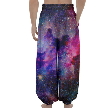 Colorful Nebula Galaxy Space Print Lantern Pants