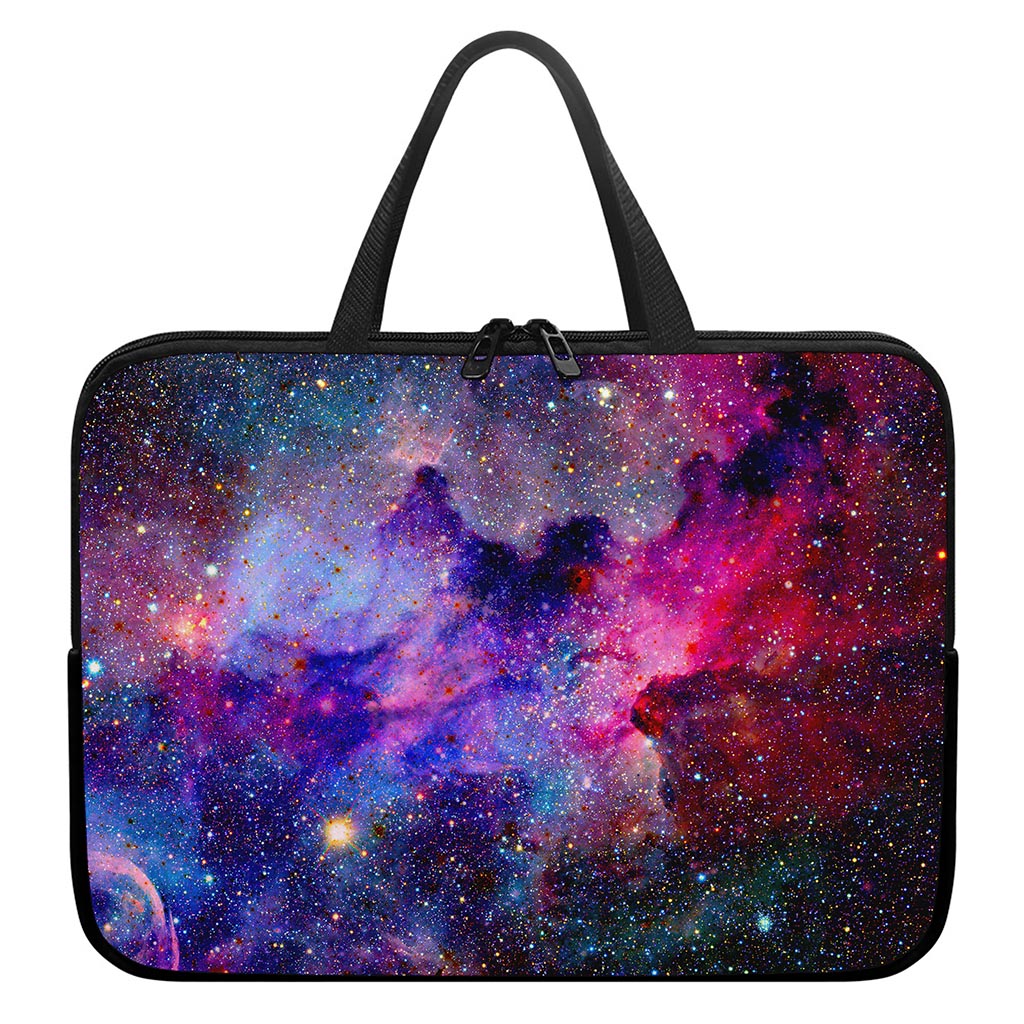 Colorful Nebula Galaxy Space Print Laptop Sleeve With Handle