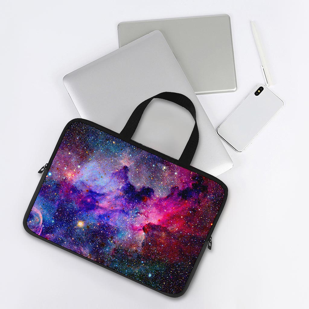 Colorful Nebula Galaxy Space Print Laptop Sleeve With Handle