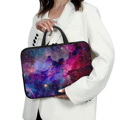 Colorful Nebula Galaxy Space Print Laptop Sleeve With Handle