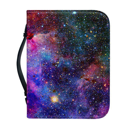 Colorful Nebula Galaxy Space Print Leather Bible Cover