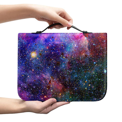 Colorful Nebula Galaxy Space Print Leather Bible Cover