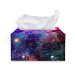 Colorful Nebula Galaxy Space Print Leather Tissue Box Cover