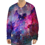 Colorful Nebula Galaxy Space Print Long Sleeve Baseball Jersey