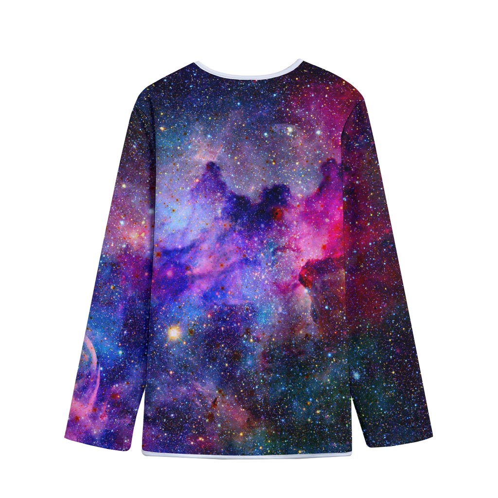Colorful Nebula Galaxy Space Print Long Sleeve Short Coat