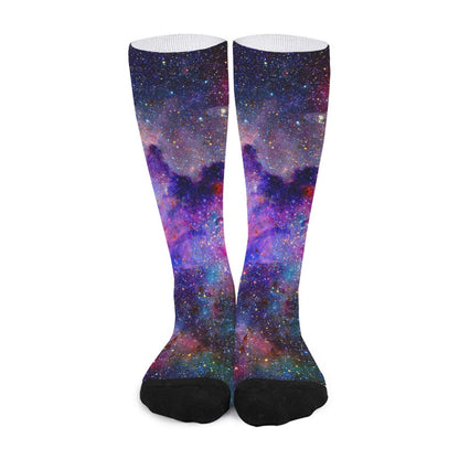 Colorful Nebula Galaxy Space Print Long Socks