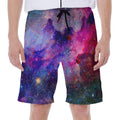 Colorful Nebula Galaxy Space Print Men's Beach Shorts