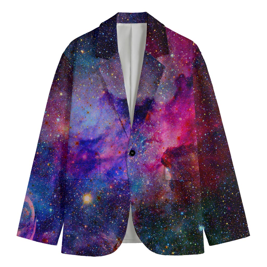 Colorful Nebula Galaxy Space Print Men's Blazer