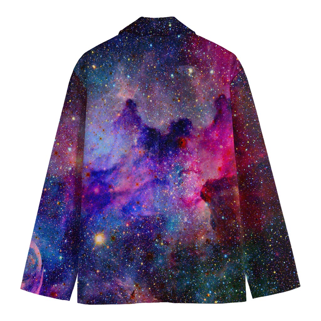 Colorful Nebula Galaxy Space Print Men's Blazer