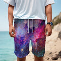Colorful Nebula Galaxy Space Print Men's Cargo Shorts