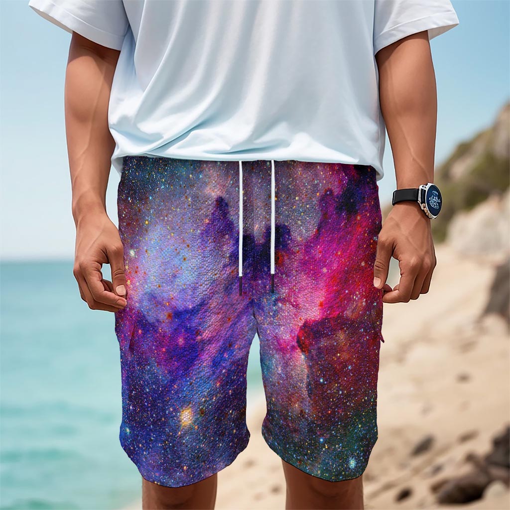 Colorful Nebula Galaxy Space Print Men's Cargo Shorts
