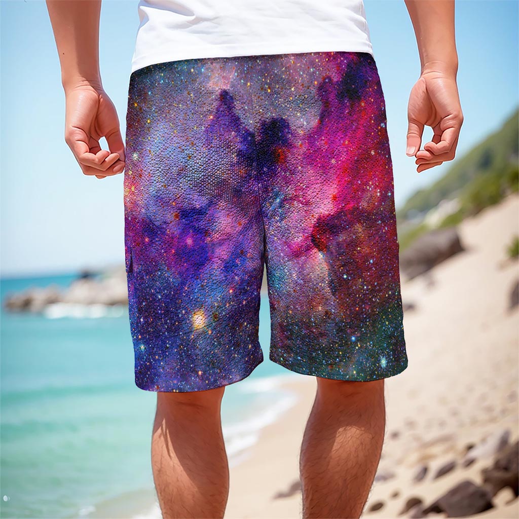 Colorful Nebula Galaxy Space Print Men's Cargo Shorts
