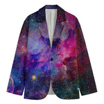 Colorful Nebula Galaxy Space Print Men's Cotton Blazer
