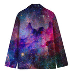 Colorful Nebula Galaxy Space Print Men's Cotton Blazer
