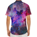 Colorful Nebula Galaxy Space Print Men's Deep V-Neck Shirt