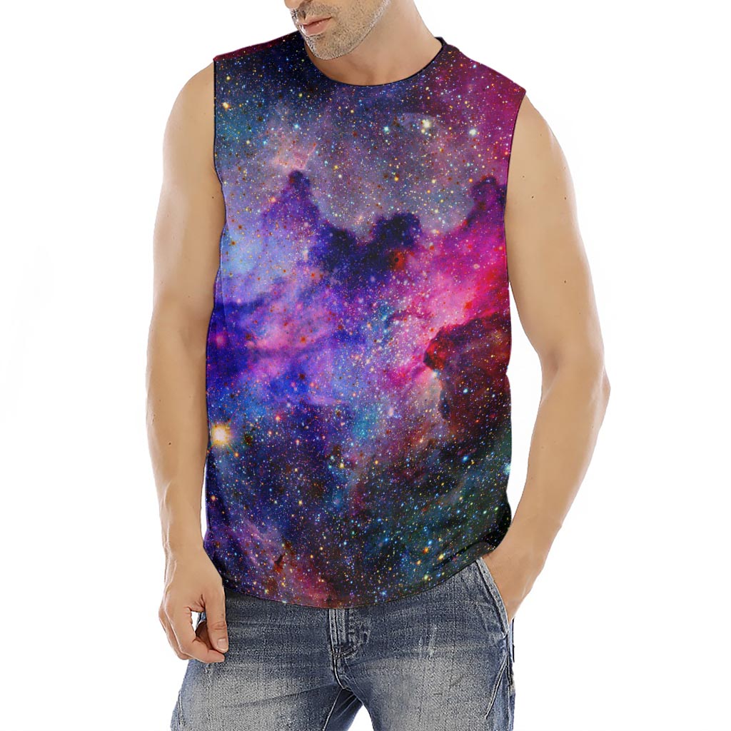 Colorful Nebula Galaxy Space Print Men's Fitness Tank Top