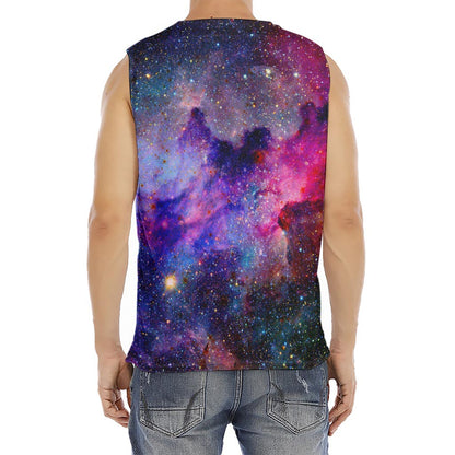 Colorful Nebula Galaxy Space Print Men's Fitness Tank Top
