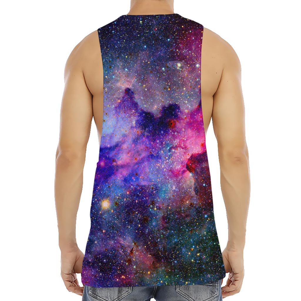 Colorful Nebula Galaxy Space Print Men's Muscle Tank Top
