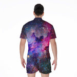 Colorful Nebula Galaxy Space Print Men's Rompers
