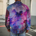 Colorful Nebula Galaxy Space Print Men's Shirt Jacket