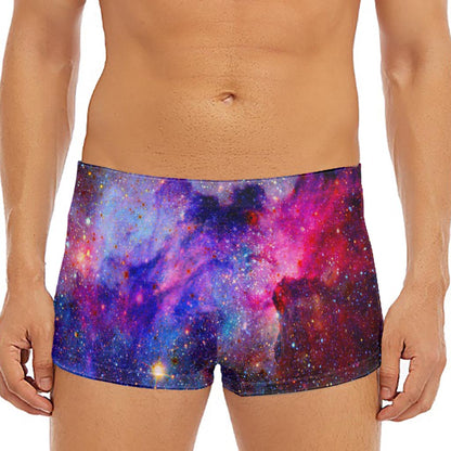Colorful Nebula Galaxy Space Print Men's Short Boxer Briefs