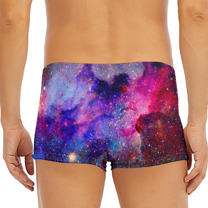 Colorful Nebula Galaxy Space Print Men's Short Boxer Briefs