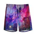 Colorful Nebula Galaxy Space Print Men's Athletic Shorts