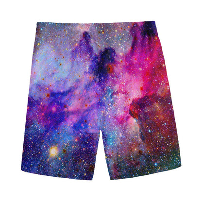 Colorful Nebula Galaxy Space Print Men's Sports Shorts