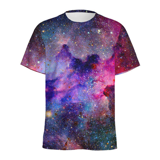Colorful Nebula Galaxy Space Print Men's Sports T-Shirt