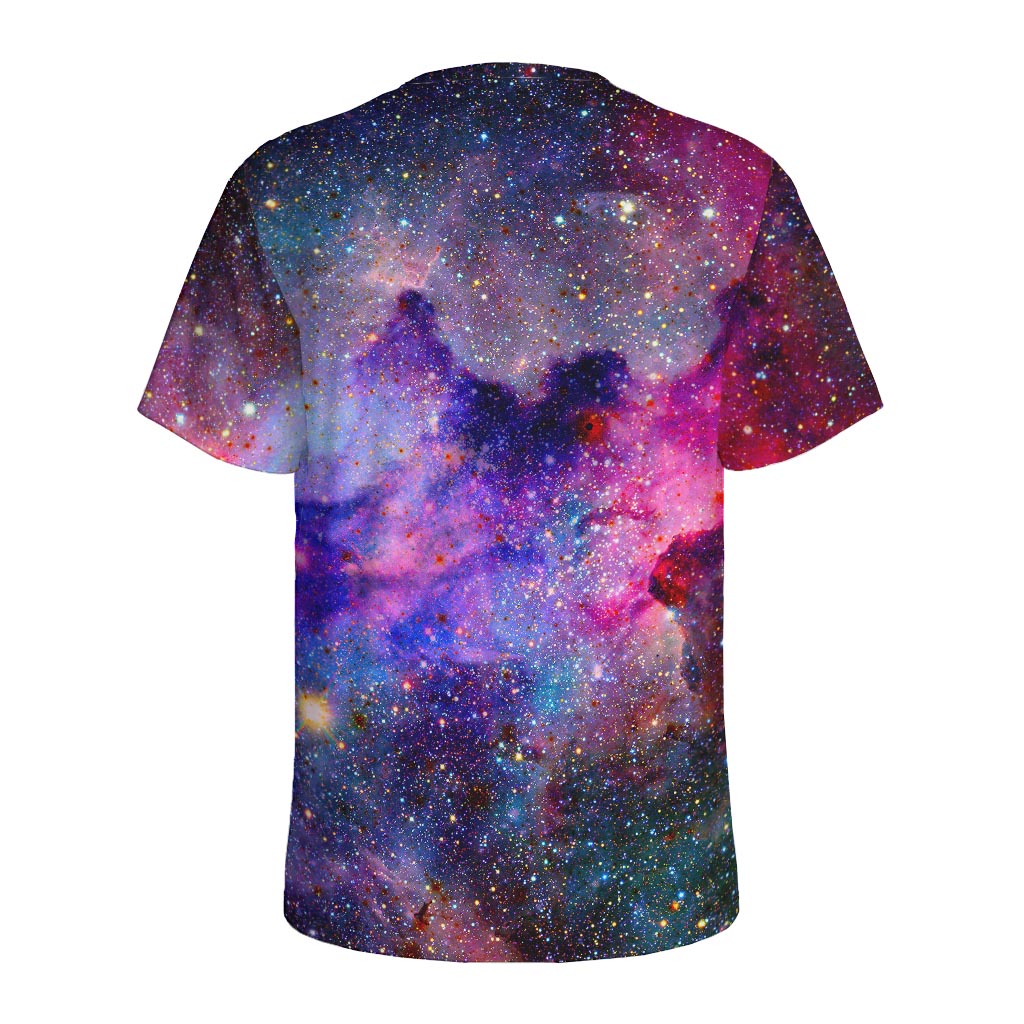 Colorful Nebula Galaxy Space Print Men's Sports T-Shirt