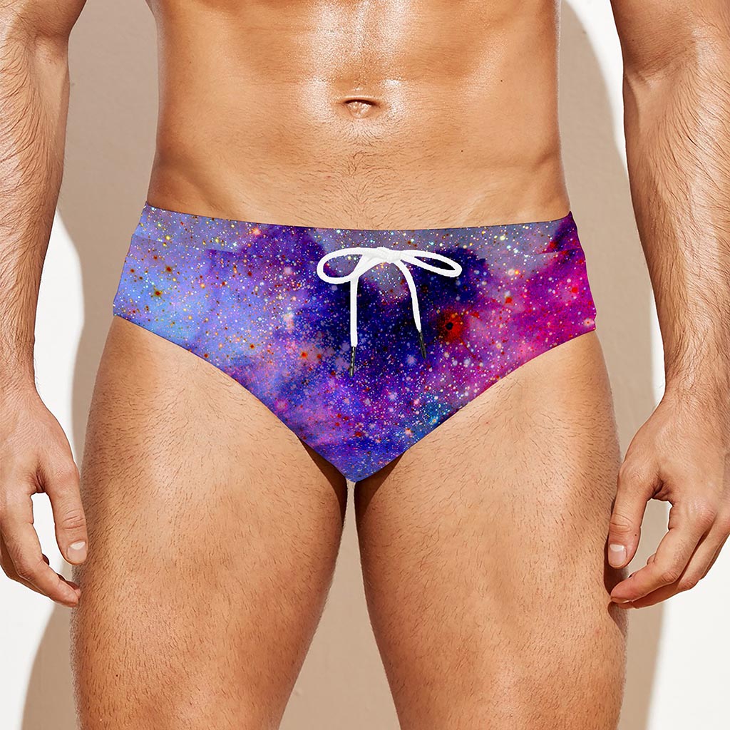 Colorful Nebula Galaxy Space Print Men's Swim Briefs