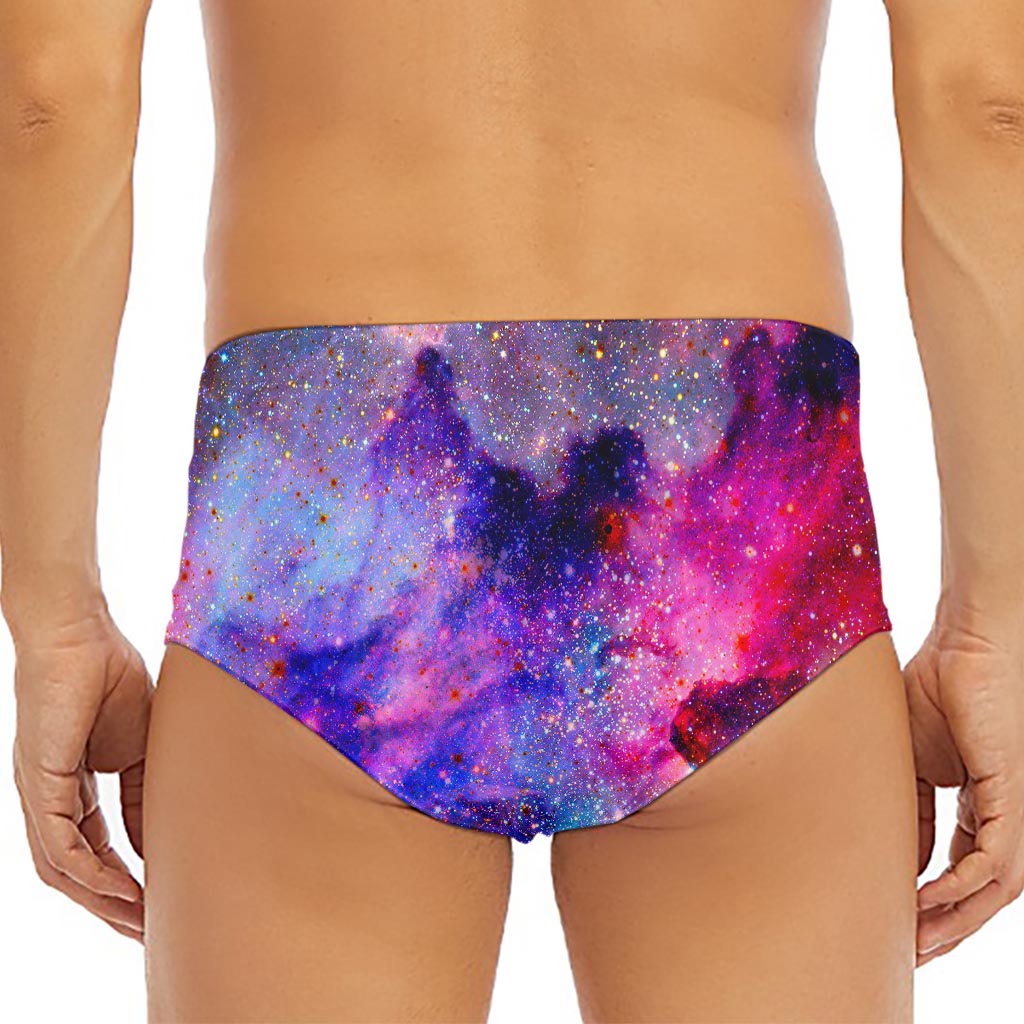 Colorful Nebula Galaxy Space Print Men's Triangle Swim Briefs