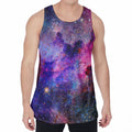 Colorful Nebula Galaxy Space Print Men's Velvet Tank Top