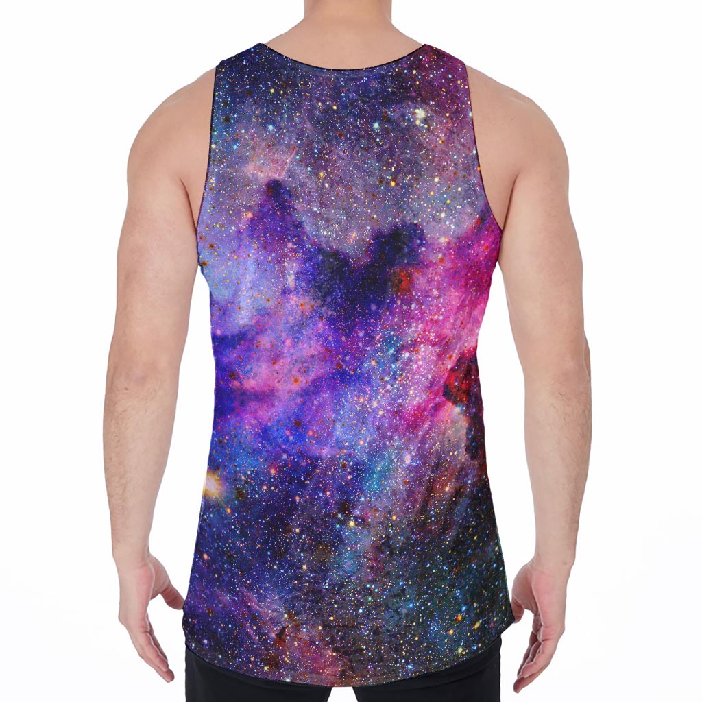 Colorful Nebula Galaxy Space Print Men's Velvet Tank Top