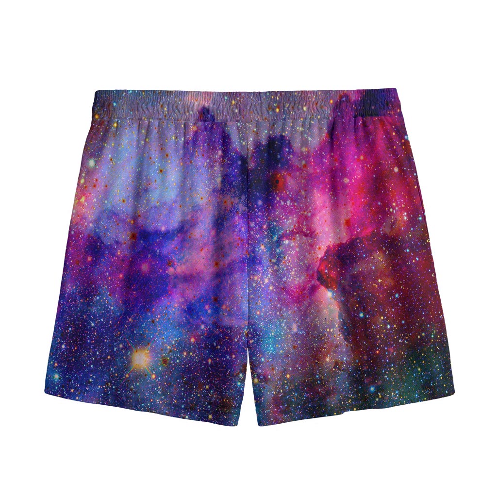 Colorful Nebula Galaxy Space Print Mesh Shorts