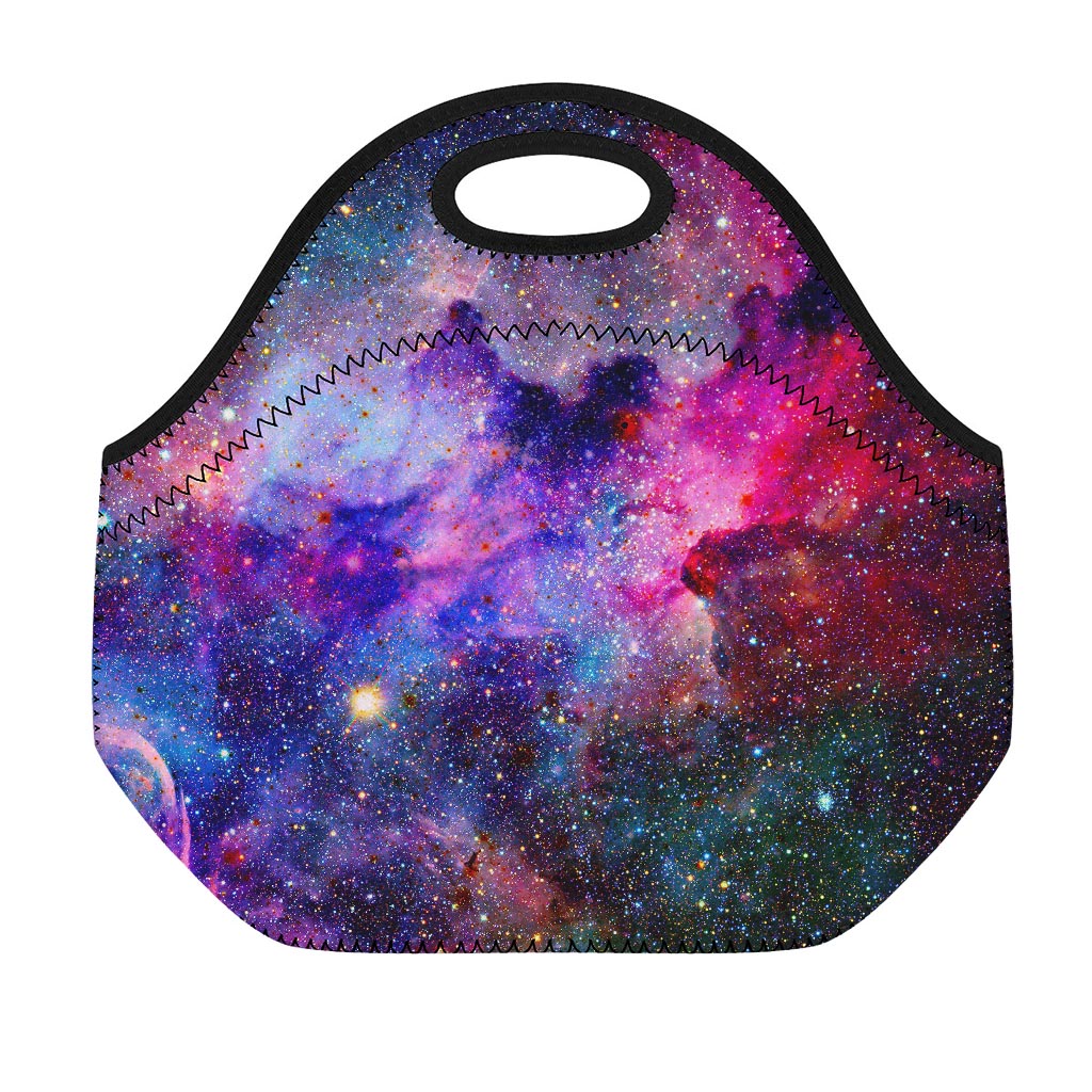 Colorful Nebula Galaxy Space Print Neoprene Lunch Bag