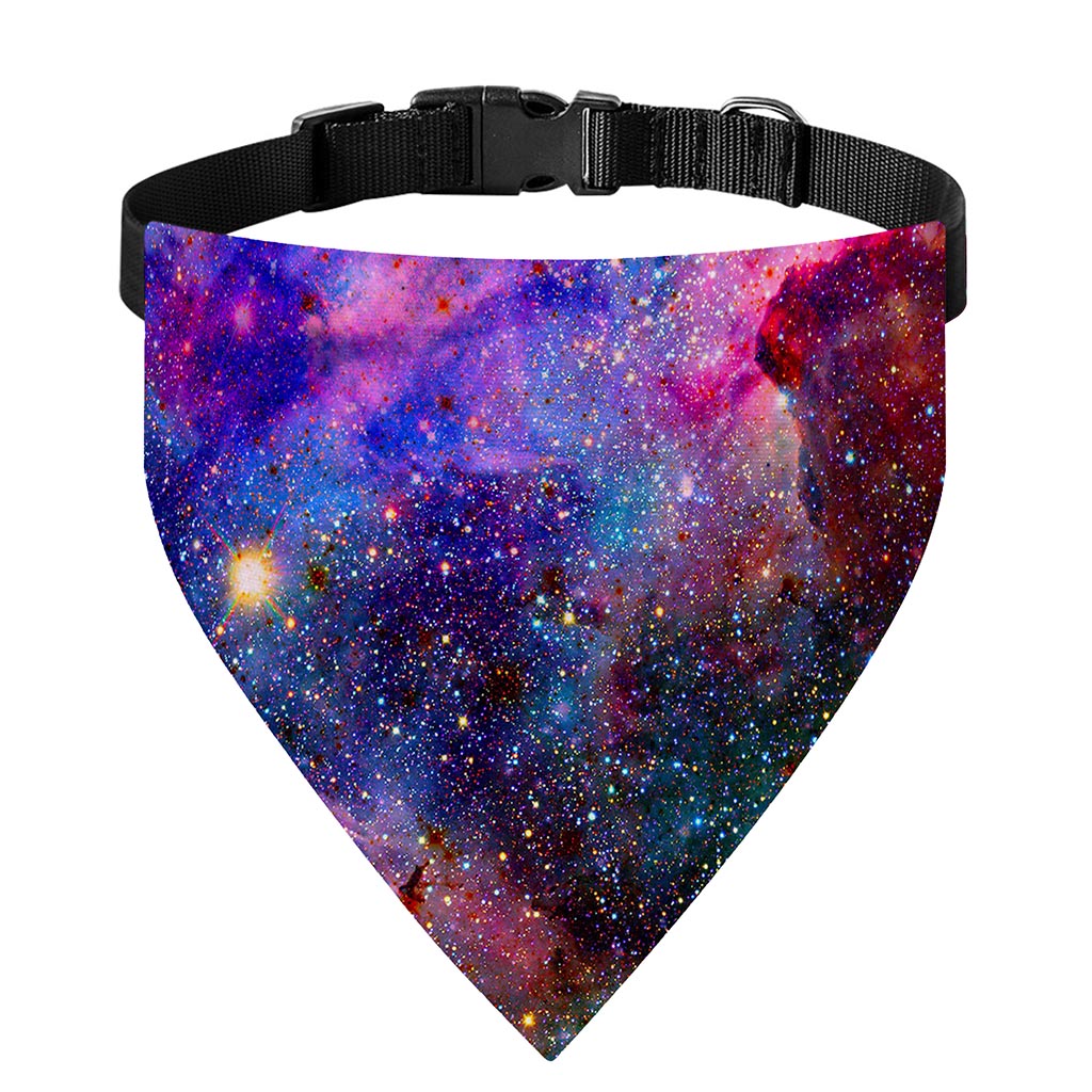 Colorful Nebula Galaxy Space Print Over The Collar Dog Bandana