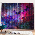 Colorful Nebula Galaxy Space Print Pencil Pleat Curtains